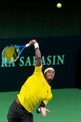 2020305 Mikael Ymer of Sweden during the Davis Cup qualification tennis match between Sweden and Chile on March 6, 2020 in Stockholm. Photo: Simon Hastegard Bildbyran Kod SH 180191 tennis bbeng sweden sverige chile davis cup Copyright: SIMONxHASTEGARD BB200306SH004