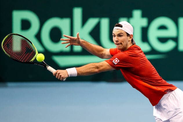 TENNIS - Davis Cup, AUT vs URU PREMSTAETTEN,AUSTRIA,06.MAR.20 - TENNIS - ITF Davis Cup, Austria vs Uruguay. Image shows Jurij Rodionov (AUT). GEPAxpictures xMaticxKlansek