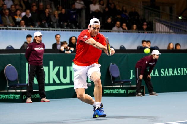 TENNIS - Davis Cup, AUT vs URU PREMSTAETTEN,AUSTRIA,06.MAR.20 - TENNIS - ITF Davis Cup, Austria vs Uruguay. Image shows Jurij Rodionov (AUT). GEPAxpictures xMaticxKlansek