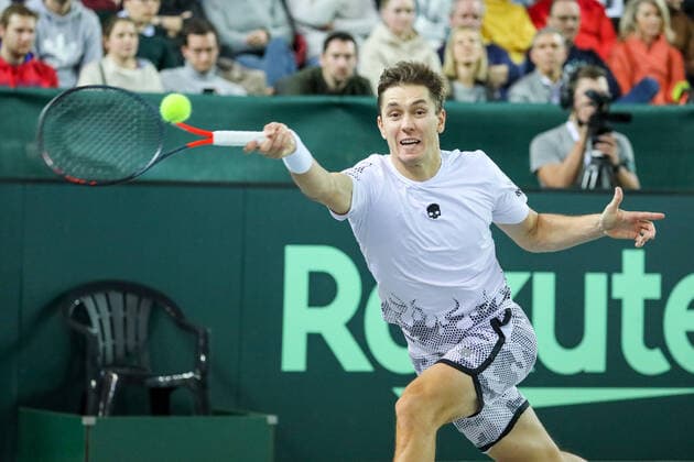 Egor GERASIMOV (BLR), Davis Cup Qualifikation 2020 - Deutschland vs. Weißrussland, Düsseldorf, 06.03.2020,