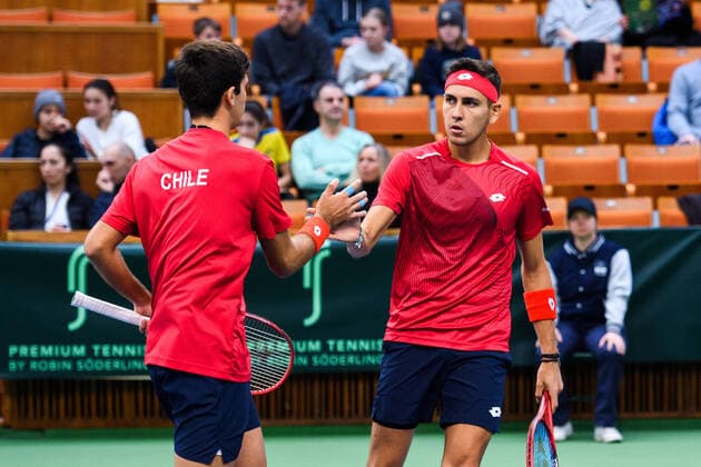 2020307 Alejandro Tabilo and Marcelo T Barrios Vera of Chile during a Davis Cup qualification tennis match between Sweden and Chile on March 7, 2020 in Stockholm. Copyright: ERIKxSIMANDER BB200307BB226