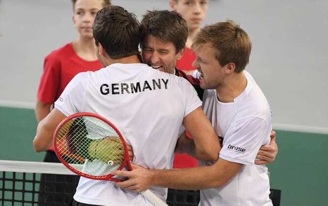 Davis Cup Qualifiers 2020 Germany - Belarus Day2 Match3 Kevin Krawietz , GER Andreas Mies , GER