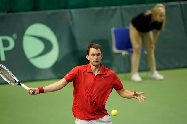 Danmark moeder Puerto Rico i Davis Cup i Holbaek Sportsby, loerdag den 7. marts 2020. , Holbaek Copyright: ClausxBechx cop103 spdk20200307-142304-L