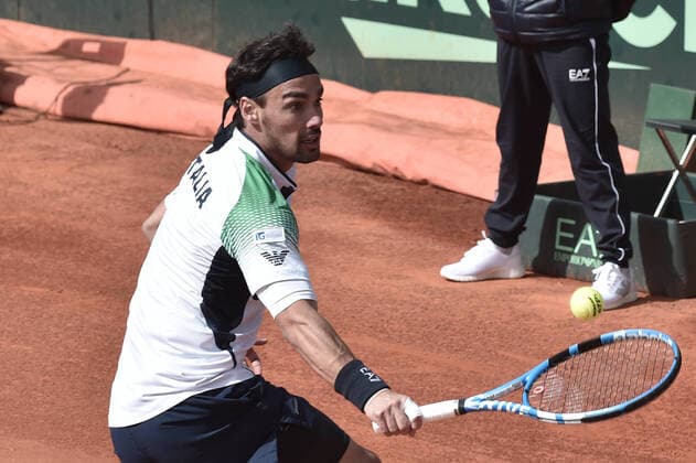 Photo LaPresse Tocco Alessandro March 7, 2020 Cagliari - Italy TennisDavis Cup - Italy vs South Korea Simone Bolelli Fabio Fognini(ITA) c. Ji Sung Nam Min-Kyu Song (KOR)In The pic Fabio Fognini(ITA)  Copyright: xToccoxAlessandrox LaPressex