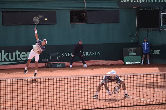 Photo LaPresse Tocco Alessandro March 7, 2020 Cagliari - Italy TennisDavis Cup - Italy vs South Korea Simone Bolelli Fabio Fognini(ITA) c. Ji Sung Nam Min-Kyu Song (KOR)In The pic c. Ji Sung Nam Min-Kyu Song (KOR)  Copyright: xToccoxAlessandrox LaPressex