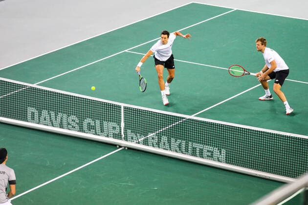Andreas MIES (GER) und Kevin KRAWIETZ (GER), Davis Cup Qualifikation 2020 - Deutschland vs. Weißrussland, Düsseldorf, 07.03.2020,