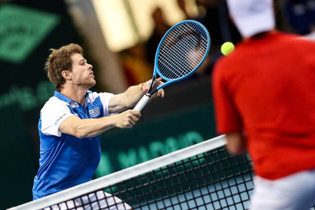 TENNIS - Davis Cup, AUT vs URU PREMSTAETTEN,AUSTRIA,07.MAR.20 - TENNIS - ITF Davis Cup, Austria vs Uruguay. Image shows Ariel Behar (URU). GEPAxpictures xMaticxKlansek