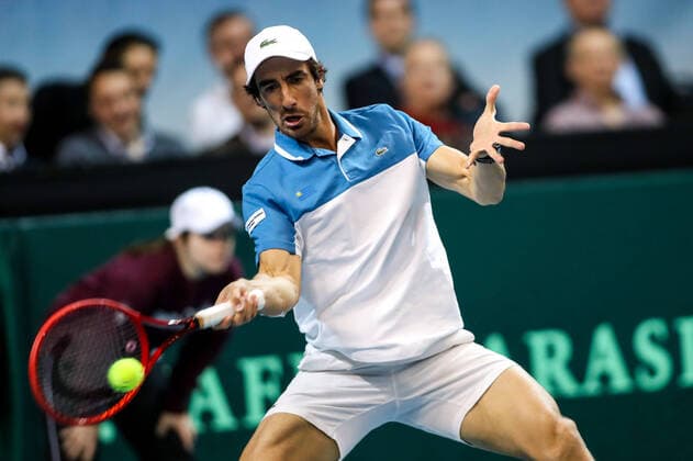 TENNIS - Davis Cup, AUT vs URU PREMSTAETTEN,AUSTRIA,07.MAR.20 - TENNIS - ITF Davis Cup, Austria vs Uruguay. Image shows Pablo Cuevas (URU). GEPAxpictures xMaticxKlansek