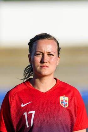 Fußball, Frauen, EM Kader 2022, Nationalteam Norwegen 200307 Kristine Minde of Norway ahead of the Algarve Cup match between Germany and Norway on March 7, 2020 in Lagos. Photo: Ludvig Thunman BILDBYRAN kod LT 35754 bbeng fotboll soccer football women dam algarve cup 2020 tyskland germany deutschland norge norway Copyright: LUDVIGxTHUNMAN BB200307LT113