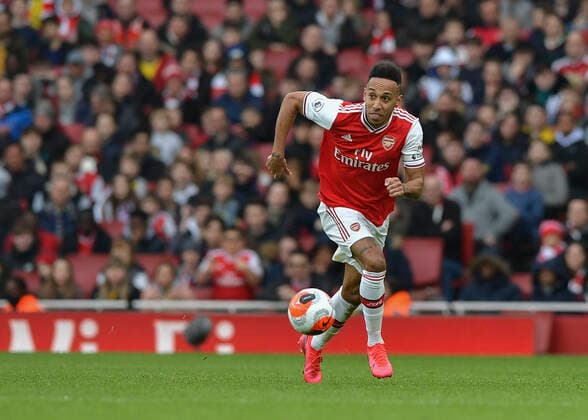 Pierre-Emerick Aubameyang of Arsenal during the Premier League match between Arsenal and West Ham United at the Emirates Stadium, London, England on 7 March 2020. Copyright: xVincexxMignottx PMI-3428-0089
