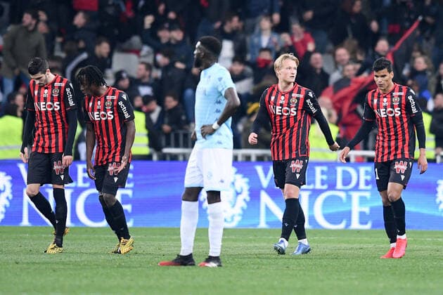 JOIE - 09 KASPER DOLBERG (NICE) FOOTBALL : Nice vs Monaco - Ligue 1 Conforama - 07 03 2020 FEP Panoramic 