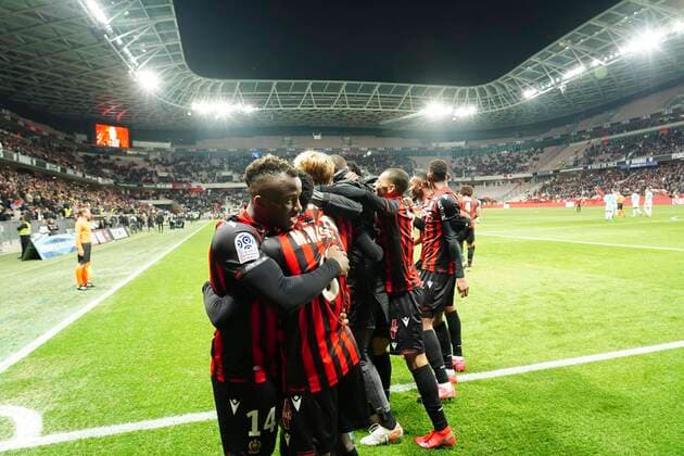 Joie - Ignatius Ganago (OGC Nice) - Moussa Wague (OGC Nice) FOOTBALL : OGC Nice vs AS Monaco - Ligue 1 Conforama - Nice - 07 03 2020 NorbertScanella PanoramiC 