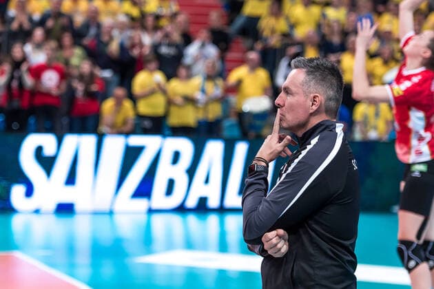 VBL 1. Volleyball-Bundesliga Frauen SC Potsdam vs SSC Palmberg Schwerin 07.03.2020 VBL Frauen, SC Potsdam; MBS Arena Potsdam, 07.03.2020, Guillermo Hernandez (Trainer SCP) Copyright: xBEAUTIFULxSPORTS NicolxMarschallx