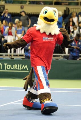 March 7, 2020 - Team USA mascot Ace during a Davis Cup by Rakuten Qualifier dead rubber match between Denis Istomin (UZB) and Tommy Paul (USA) at the Neal Blaisdell Center in Honolulu, HI - CSM Honolulu USA - ZUMAc04_ 20200307_zaf_c04_333 Copyright: xMichaelxSullivanx