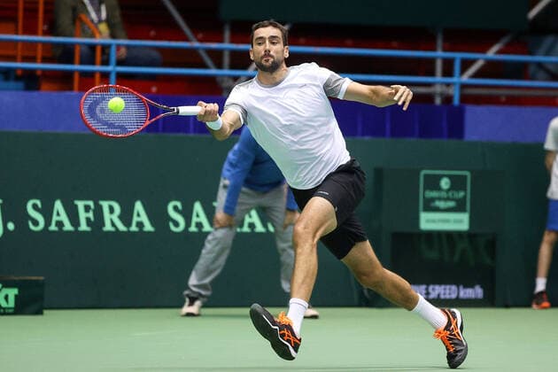 Davis Cup Cilic vs Nagal - Zagreb, Croatia 07.03.2020., Dom Sportova Hall, Zagreb, Croatia - Davis Cup first round Qualifiers between Croatia and India, Marin Cilic vs Sumit Nagal. GoranxStanzl PIXSELL