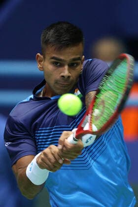 Davis Cup Cilic vs Nagal - Zagreb, Croatia 07.03.2020., Dom Sportova Hall, Zagreb, Croatia - Davis Cup first round Qualifiers between Croatia and India, Marin Cilic vs Sumit Nagal. GoranxStanzl PIXSELL