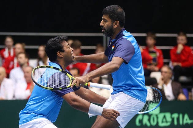 Davis Cup qualifiers doubles - Zagreb, Croatia 07.03.2020., Dom Sportova Hall, Zagreb, Croatia - Davis Cup first round Qualifiers doubles between Croatia and India, Mate Pavic, Franko Skugor - Rohan Bopanna, Leander Paes. GoranxStanzl PIXSELL