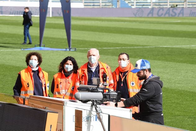Mg Parma 08 03 2020 - campionato di calcio serie A Parma-Spal foto Matteo Gribaudi Image nella foto: personale sanitario-tv 