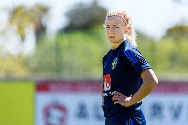200308 Hanna Glas during a practice with the Swedish women?s national football team ahead of Algarve Cup 2020 on March 8, 2020 in Albufeira. Photo: Ludvig Thunman BILDBYRAN kod LT 35755 bbeng fotboll soccer football women dam algarve cup 2020 sverige sweden practice Copyright: LUDVIGxTHUNMAN BB200308LT019