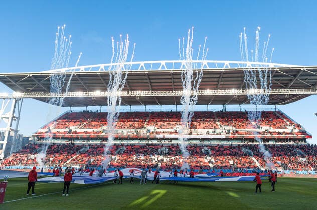March 7, 2020, Toronto, Canada: View of the BMO field during the 2020 Major League Soccer season MLS, Fussball Herren, USA match between Toronto FC and New York City FC in Toronto..Final score; Toronto FC 1:0 New York City. Toronto Canada - ZUMAs197 20200307_zaa_s197_322 Copyright: xAnatoliyxCherkasovx