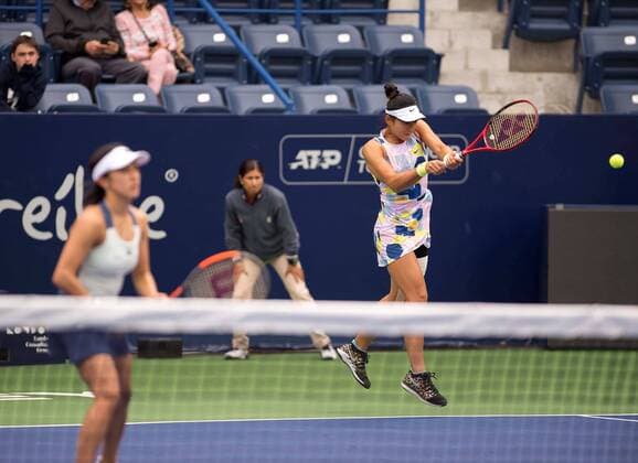 The duo formed by the Japanese tennis player Miyu Kato (L) and the Chinese Yafan Wang (R) in action against the duo of the Ukrainian Kateryna Bondarenko and the Canadian Sharon Fichman, during the women s doubles final of the Monterrey Tennis Open, in Monterrey, Mexico, 08 March 2020. Monterrey Open: Women s Doubles Final !ACHTUNG: NUR REDAKTIONELLE NUTZUNG!  Copyright: xMiguelxSierrax AME2706 20200308-637193079380131992