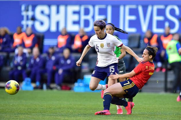 Bilder des Jahres 2020, Sport 03 März Sport Bilder des Tages March 8, 2020, Harrison, New Jersey, USA: USWNT forward MEGAN RAPINOE (15) in action with Spain women s national team, Nationalteam midfielder MARTA CORREDERA (7) during the SheBelives Cup match at Red Bull Arena in Harrison New Jersey USA defeats Spain 1 to 0 Harrison USA - ZUMAa301 20200308_zaf_a301_074 Copyright: xBrooksxVonxArxx
