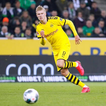 HAALAND Erling Team BVB DFL Fussball Bundesliga Saison 2019 - 2020 Spiel Borussia Moenchengladbach - BVB 1 : 2 am 07. 03. 2020 in Moenchengladbach DFL REGULATIONS PROHIBIT ANY USE OF PHOTOGRAPHS as IMAGE SEQUENCES and or QUASI-VIDEO