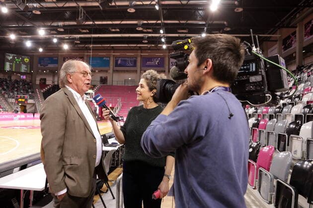 Im WDR Interview: Präsident Wolfgang Wiedlich Telekom Baskets Bonn vs. AEK Athen , Basketball Champions League (Spiel findet wegen Coronavirus ohne Zuschauer statt) Foto: Jörn Wolter