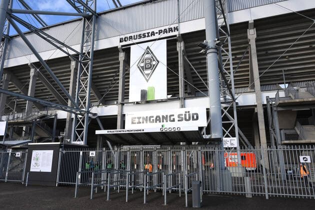 11.03.2020, Fussball GER, Saison 2019 2020, 1. Bundesliga, 21. Spieltag, Nachholspiel, Borussia Moenchengladbach - 1. FC Koeln, Borussia Park, Eingang Sued Moenchengladbach Nordrhein Westfalen Deutschland *** 11 03 2020, Football GER, Season 2019 2020, 1 Bundesliga, 21 matchday, Catch-up game, Borussia Moenchengladbach 1 FC Koeln, Borussia Park, Entrance South Moenchengladbach North Rhine-Westphalia Germany Team2