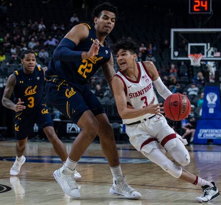 Mar 11 2020 Las Vegas, NV, U.S.A. Stanford Cardinal guard Tyrell Terry (3) drives to the basket during the NCAA, College League, USA Pac12 Men s Basketball Tournament between Stanford Cardinal and the California Golden Bears 51-63 lost at T- Mobile Arena Las Vegas, NV. CSM Las Vegas USA - ZUMAc04_ 20200311_zaf_c04_202 Copyright: xThurmanxJamesx