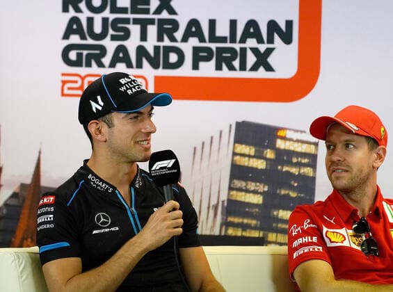 FORMULA 1 ROLEX AUSTRALIAN GRAND PRIX 2020 12.03.2020, Albert-Park, Melbourne, FORMULA 1 ROLEX AUSTRALIAN GRAND PRIX 2020 , im Bild FIA Pressekonferenz mit Nicholas Latifi (CAN 6), Rokit Williams Racing, Sebastian Vettel (GER 5), Scuderia Ferrari Mission Winnow
