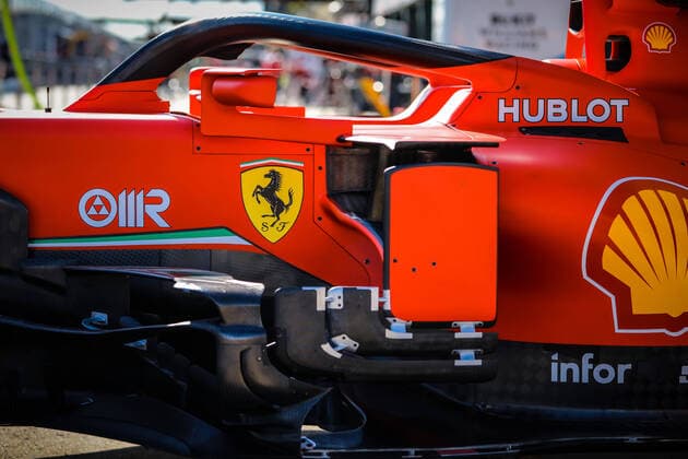 March 12, 2020: Melbourne, Australia - March 12 2020: Scuderia Ferrari Mission Winnow car detail during scrutineering at the 2020 Formula 1 Australian Grand Prix - ZUMAp121 20200312_zsp_p121_032 Copyright: xChrisxPutnamx