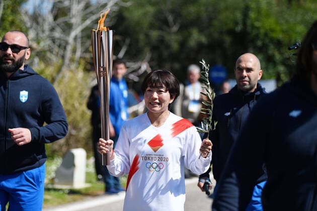 Bilder des Jahres 2020, Sport 03 März Sport Themen der Woche KW11 Sport Bilder des Tages Mizuki Noguchi, March 12, 2020 : Olympic flame lighting ceremony for the 2020 Tokyo Olympic Games, Olympische Spiele, Olympia, OS in Ancient Olympia, Greece. (124235109)