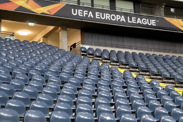 Fußball - Europa League - Eintracht Frankfurt - FC Basel am 12.03.2020 in der Commerzbank-Arena in Frankfurt Leere Sitzplätze beim Geisterspiel in der Commerzbank Arena in Frankfurt