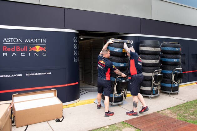MELBOURNE, AUSTRALIA - MARCH 13: Teams pack up after the cancellation of The Australian Formula One Grand Prix after health concerns due to the Coronavirus disease (COVID-19) on March 13, 2020, at The Melbourne Grand Prix Circuit in Albert Park, Australia. (Photo by Speed Media Icon Sportswire) AUTO: MAR 13 F1 - Australian Grand Prix Icon20031302561