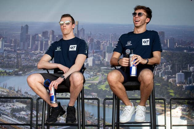 Daniil Kvyat (Scuderia AlphaTauri) und Pierre Gasly (Scuderia AlphaTauri) beim Fantalk, Formel 1, Grosser Preis von Australien, Albert Park Circuit Melbourne, Media Day, 12.03.2020. Formel 1, Grosser Preis von Australien, Albert Park Circuit Melbourne, 12.03.2020 Melbourne Copyright: xMemmlerx Eibner-Pressefotox EP_mmr