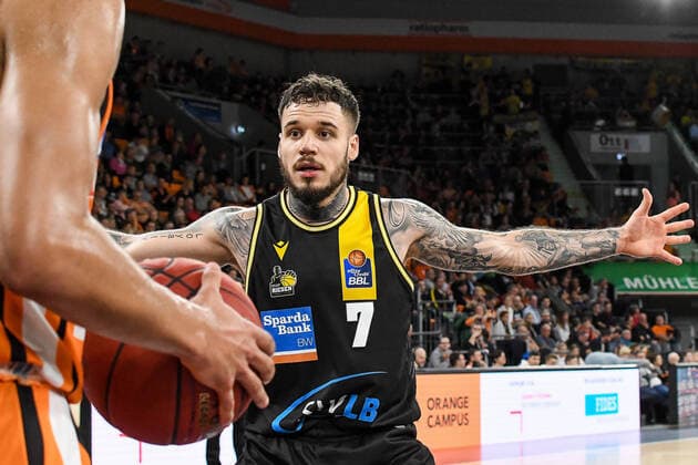GER, BBL, ratiopharm ulm vs MHP Riesen Ludwigsburg 08.03.2020, ratiopharm arena, Neu-Ulm, GER, BBL, ratiopharm ulm vs MHP Riesen Ludwigsburg, im Bild Konstantin Konga (Ludwigsburg, 7)
