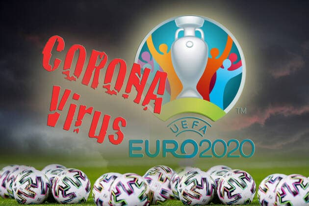 FOTOMONTAGE: Themenbild. Wegen Corona UEFA EURO, EM, Europameisterschaft,Fussball 2020 Absage immer wahrscheinlicher.