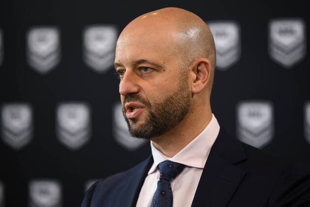 NRL CORONAVIRUS PRESSER, NRL CEO Todd Greenberg speaks to the media in Sydney, Sunday, March 15, 2020. ( NO ARCHIVING, EDITORIAL USE ONLY, NO USE IN BOOKS WITHOUT CONSENT SYDNEY NSW AUSTRALIA  Copyright: xJOELxCARRETTx 98022955st