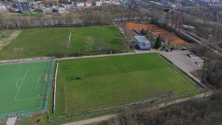 HFC Nachwuchsleistungszentrum Sandanger Luftaufnahme , Drohnenaufnahme , DJI Inspire 1 Copyright: xVIADATAx xHolgerxJohnx Halle Saale Sachsen-Anhalt Deutschland
