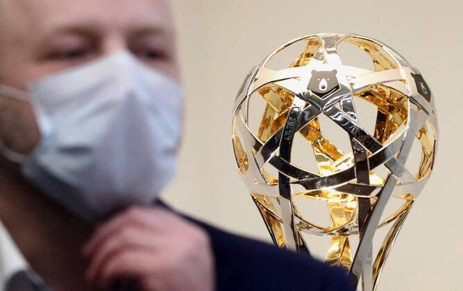 Bilder des Jahres 2020, Sport 03 MÃ¤rz Sport Bilder des Tages MOSCOW, RUSSIA - MARCH 17, 2020: The Russian Premier League trophy during a general meeting of the Russian Premier League clubs. Stanislav Krasilnikov TASS  TS0D27A8