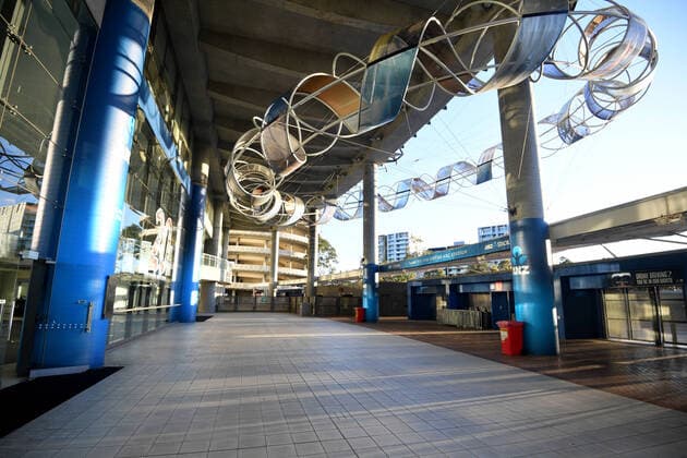 NRL BULLDOGS COWBOYS, An empty ANZ Stadium is seen ahead of the round 2 NRL match between the Canterbury-Bankstown Bulldogs and the North Queensland Cowboys at ANZ Stadium in Sydney, Thursday, March 19, 2020. The game will be played to an empty stadium behind closed doors due to the coronavirus pandemic. ( NO ARCHIVING, EDITORIAL USE ONLY, NO USE IN BOOKS WITHOUT CONSENT Sydney NSW AUSTRALIA  Copyright: xDANxHIMBRECHTSx 20200319001458112517