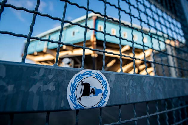 Fußball, Stadiongeschichte Arminia Bielefeld Fußball: 2. Bundesliga, Saison 2019 2020. Außenansicht der Schüco-Arena des DSC Arminia Bielefeld. Copyright: xInderlied Kirchner-Mediax