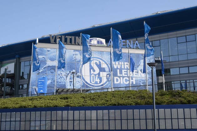 27.03.2020, Fussball GER, Saison 2019 2020, 1. Bundesliga, Veltins Arena FC Schalke 04, pteingang Gelsenkirchen Nordrhein Westfalen Deutschland