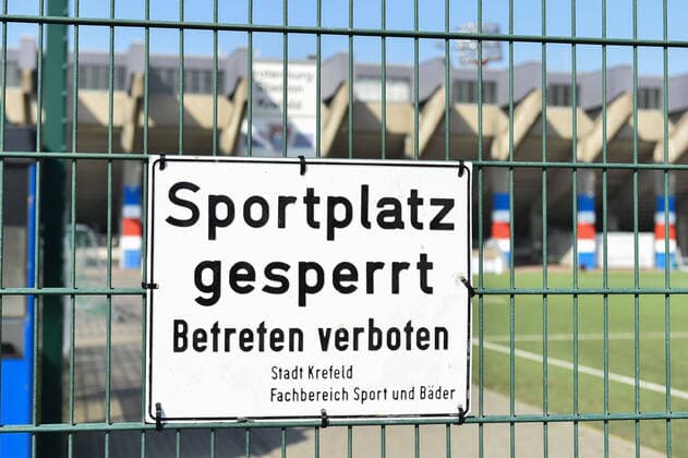 Das Grotenburg-Stadion ist wegen des Coronavirus gesperrt, Corona Auswirkung in NRW, Krefeld, 28.03.2020, Krefeld Nordrhein-Westfalen Deutschland