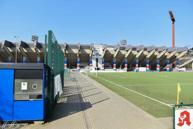 Das Grotenburg-Stadion ist wegen des Coronavirus gesperrt, Corona Auswirkung in NRW, Krefeld, 28.03.2020, Krefeld Nordrhein-Westfalen Deutschland