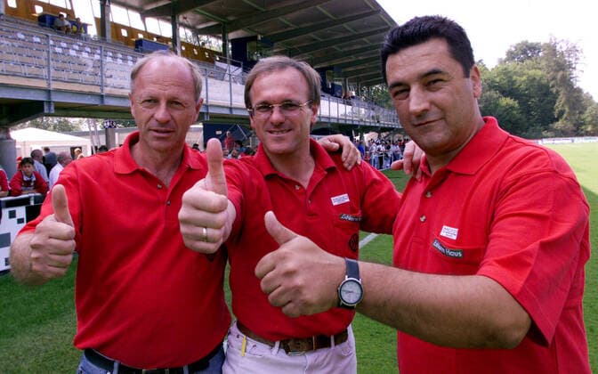 VfR Aalen-TSF Ditzingen 0:0 v.l. Erwin Hadewicz, Helmut Dietterle, Markus Elmer Foto Rudel VfR Aalen-TSF Ditzingen 0:0 v.l. Erwin Hadewicz, Helmut Dietterle, Markus Elmer Foto Rudel