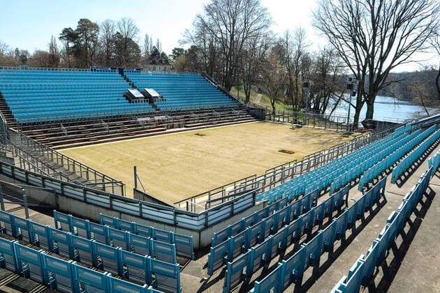 Steffi-Graf-Stadion im Wartemodus für das Rasenturnier, Premierenstart 2020 oder doch erst 2021, LTTC Rot-Weiß, Berlin, 01.04.2020,