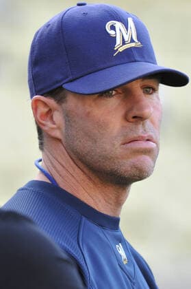 Apr. 29, 2010 - Los Angeles, California, U.S - 05 May 2010: Milwaukee Brewers right fielder Jim Edmonds (15) during batting practice. The Milwaukee Brewers defeated the Los Angeles Dodgers 11-3, at Dodger Stadium in Los Angeles, California. Los Angeles U.S. - ZUMAx64_ 20100429_zaf_x64_049 Copyright: xAndrewxFieldingx