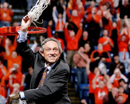 March 14, 2005, Kansas City, MO, USA: On March 13, 2005, Oklahoma State head coach Eddie Sutton celebrates his team s victory in the Big 12 Tournament title game against Texas Tech in Kansas City, Mo. Kansas City USA - ZUMAm67_ 20050314_zaf_m67_001 Copyright: xRichxSuggx